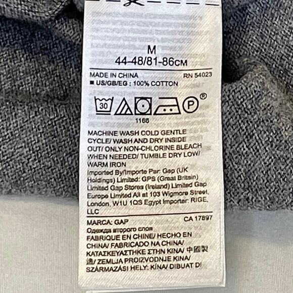 Gap for Good Long Sleeve V-Neck Cotton Pullover Men's M Gray Classic Casual - Picture 5 of 10